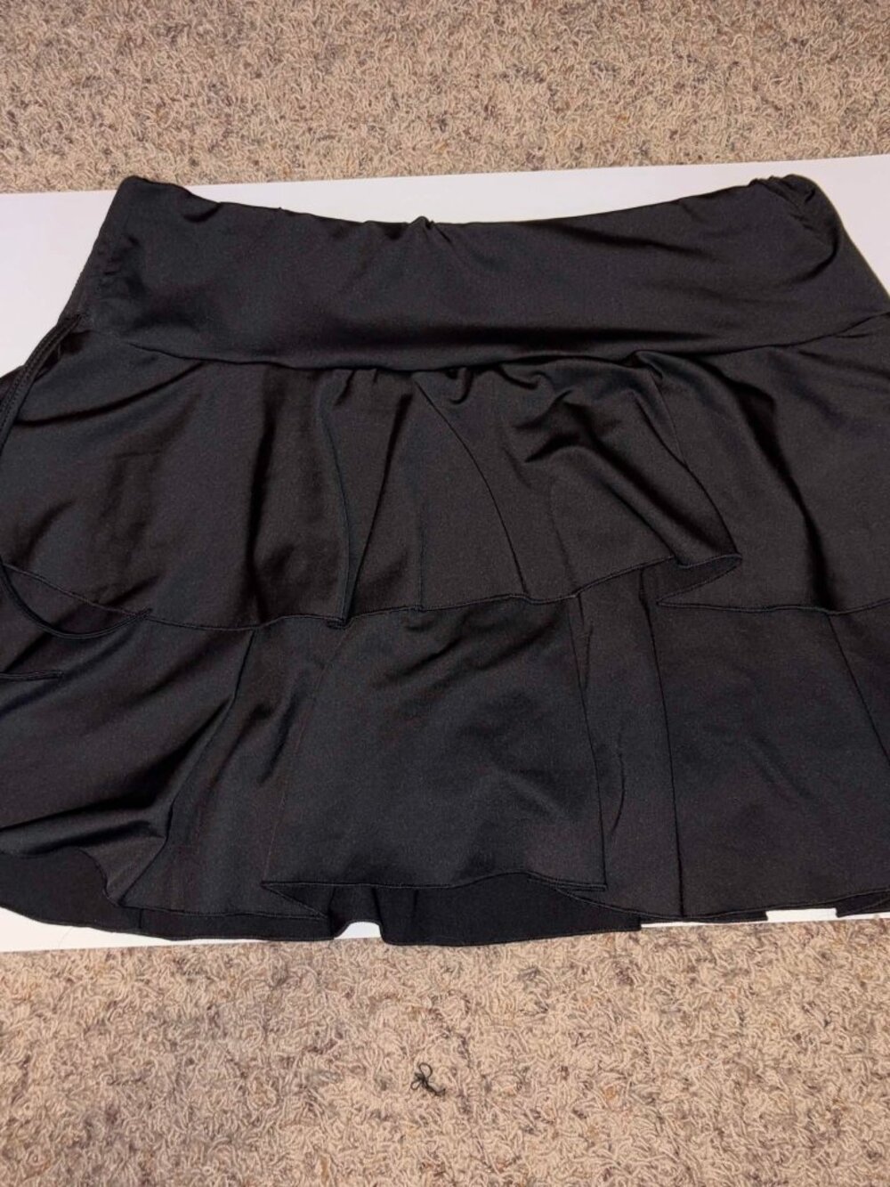 Plus Size 2XL Black Ruffle Bow Side Skort XXL